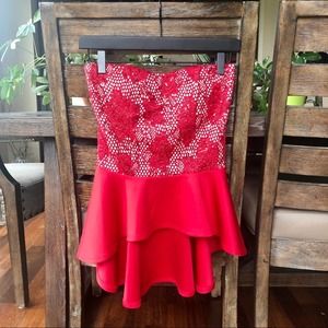 Windsor Red Strapless Top - image 1